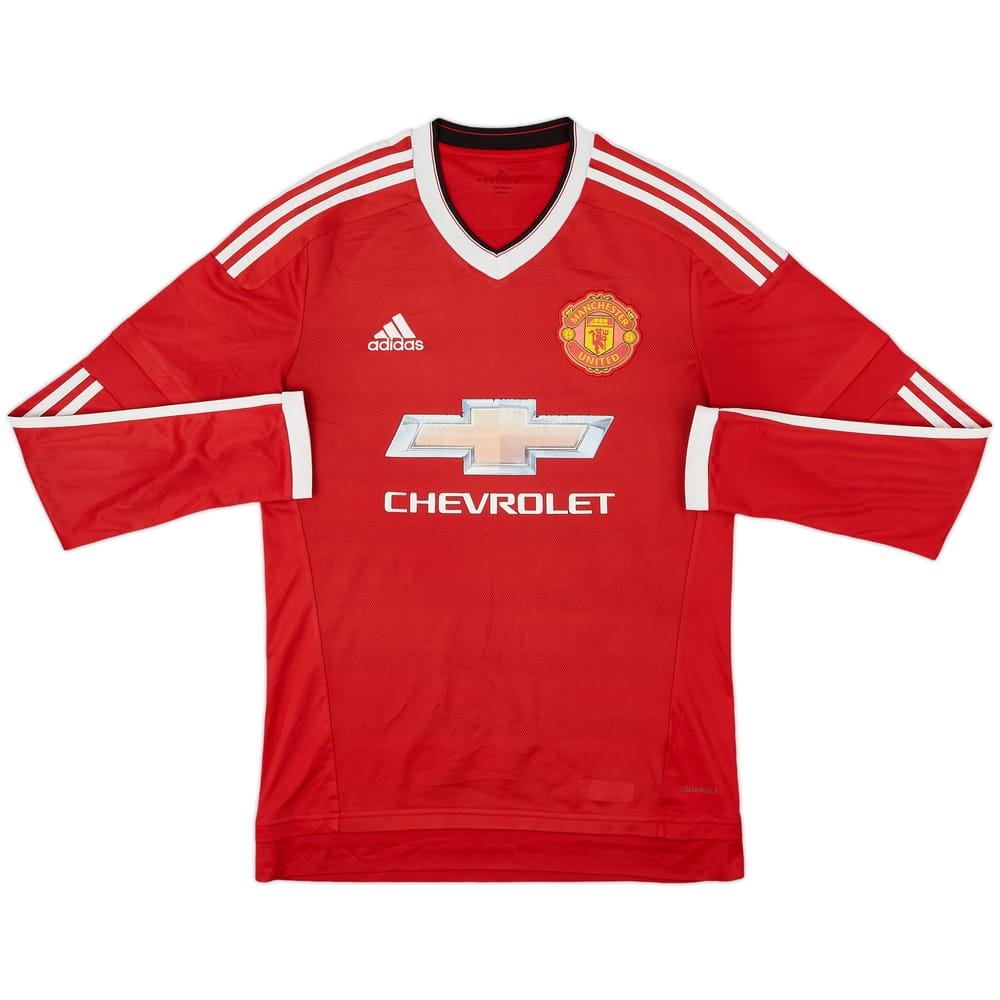 2015-16 Manchester United Home L/S Shirt - 4/10 - (S)