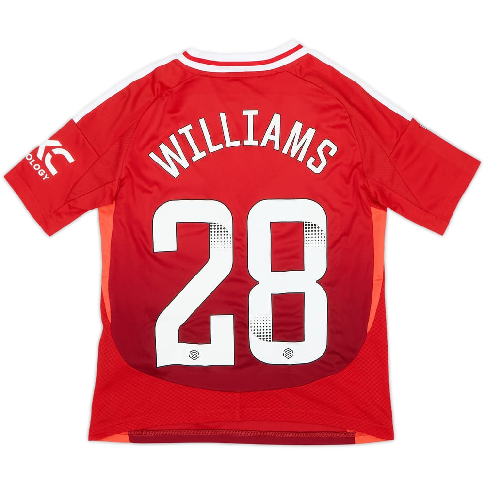 2024-25 Manchester United Home Shirt Williams #28 (S.Boys)
