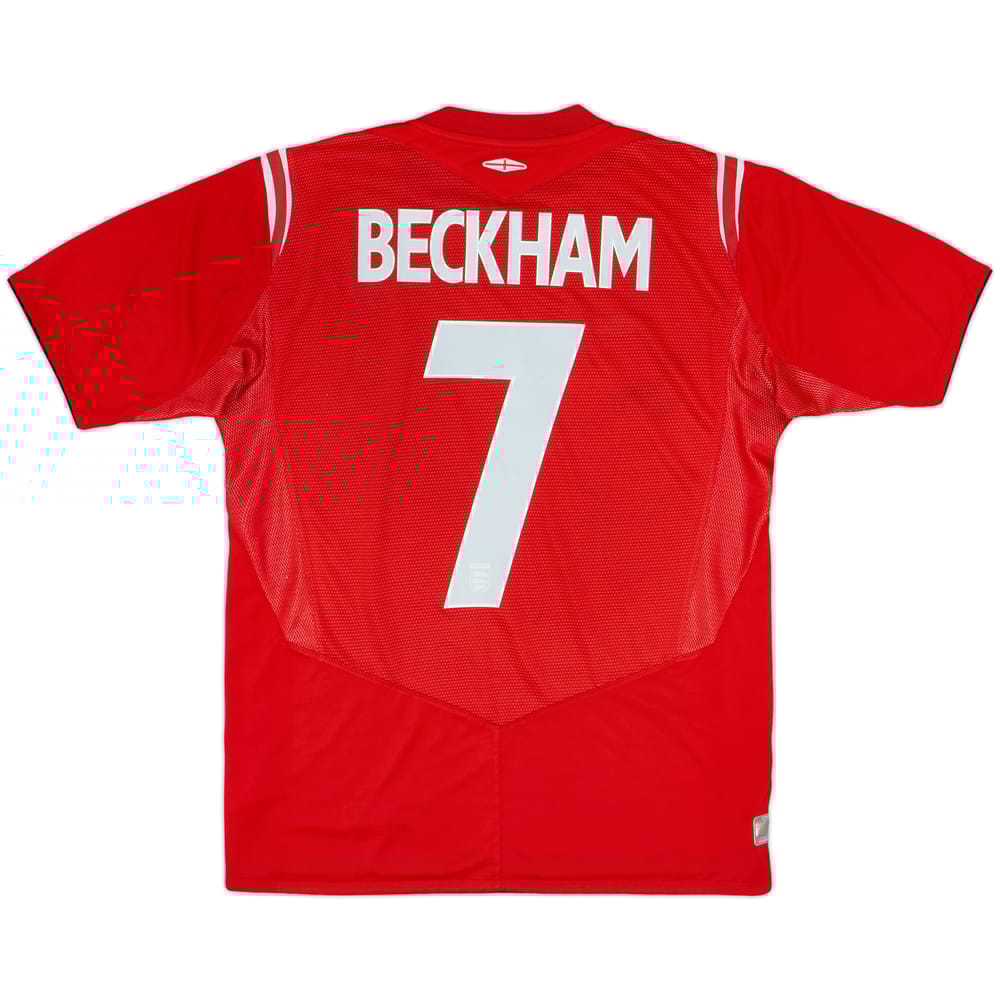 2004-06 England Away Shirt Beckham #7 - 6/10 - (M)