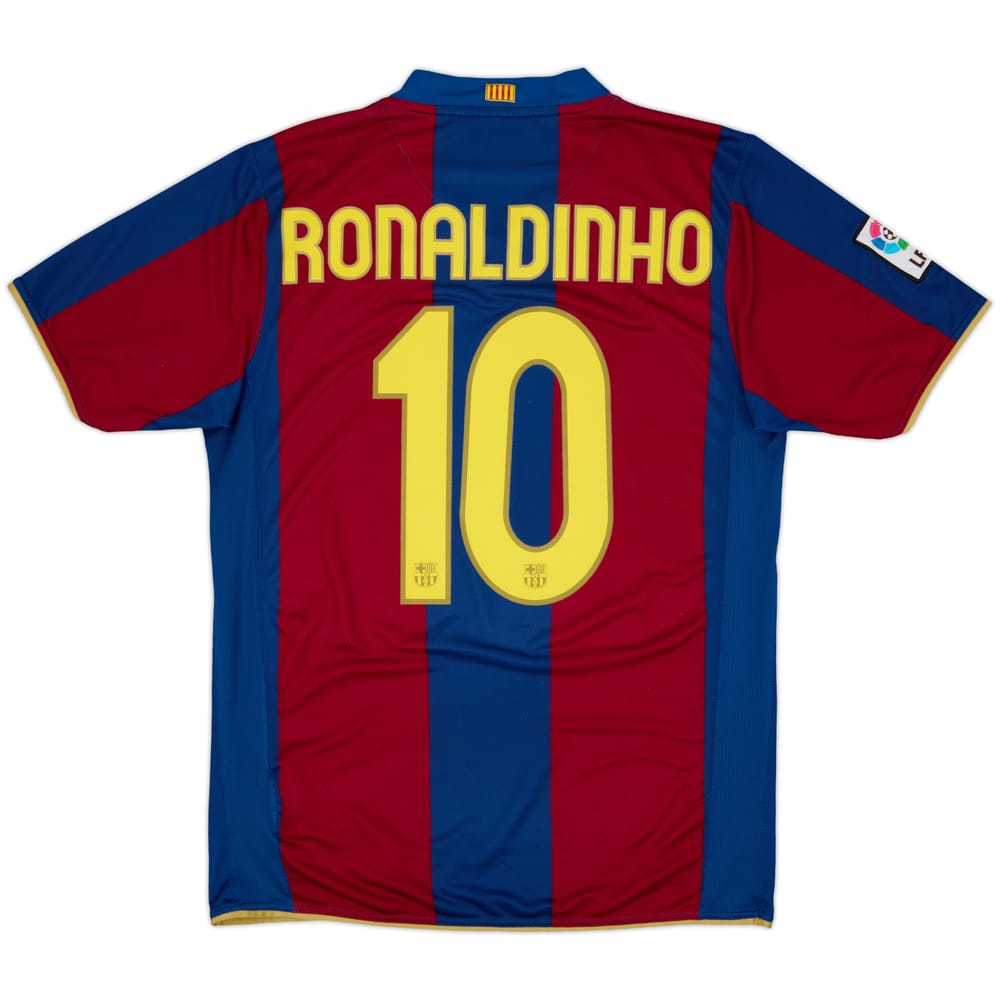 2007-08 Barcelona Home Shirt Ronaldinho #10 - 6/10 - (M)