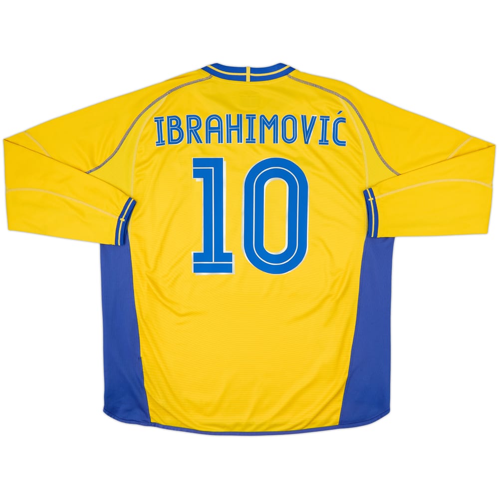 2003-04 Sweden Home L/S Shirt Ibrahimovic #10 - 8/10 - (XXL)
