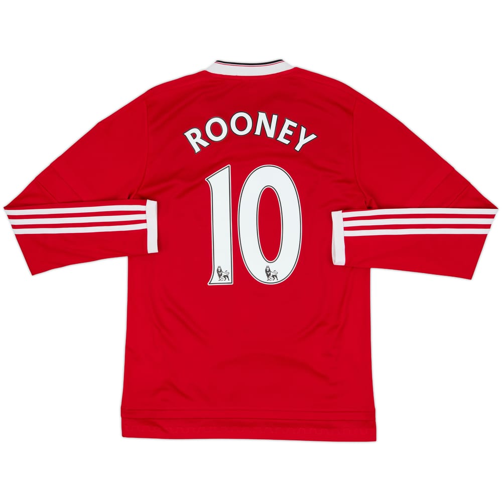 2015-16 Manchester United Home L/S Shirt Rooney #10 - 8/10 - (S)