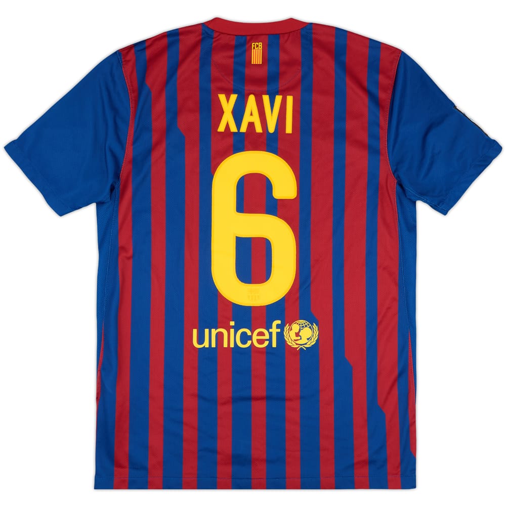 2011-12 Barcelona Home Shirt Xavi #6 - 9/10 - (M)