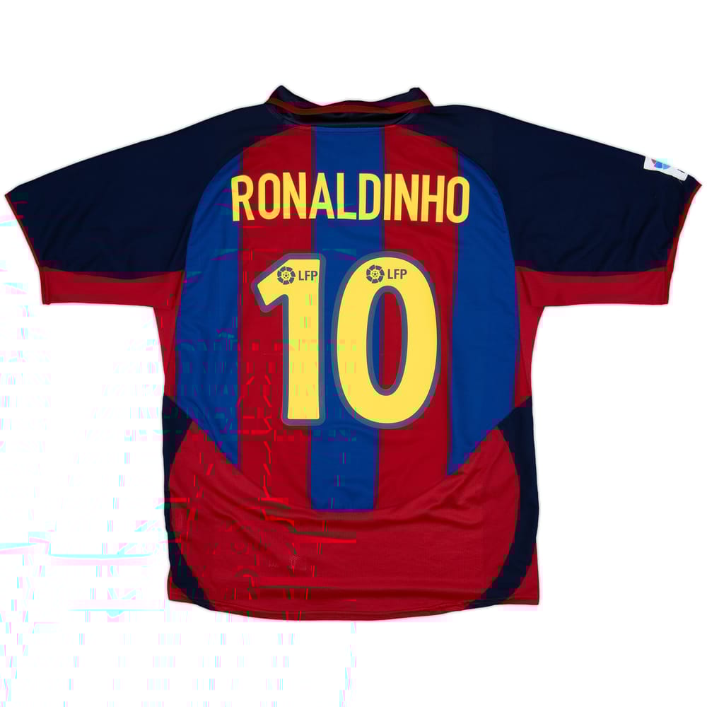 2003-04 Barcelona Home Shirt Ronaldinho #10 - 6/10 - (L)
