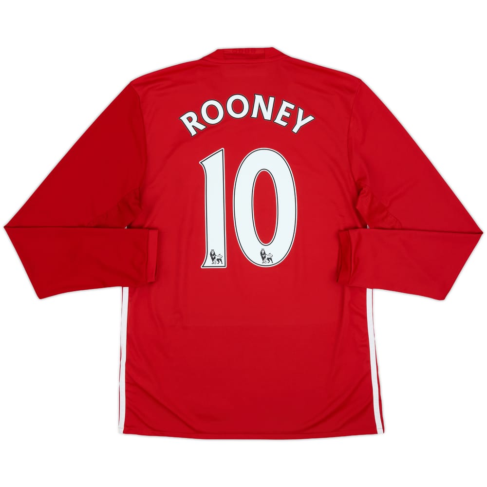 2016-17 Manchester United Home L/S Shirt Rooney #10 - 8/10 - (M)
