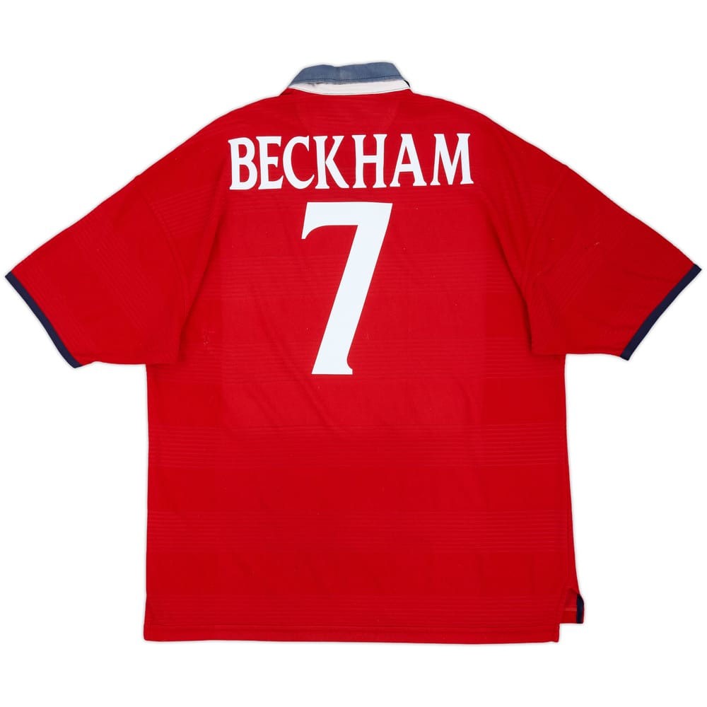1999-01 England Away Shirt Beckham #7 - 4/10 - (XL)