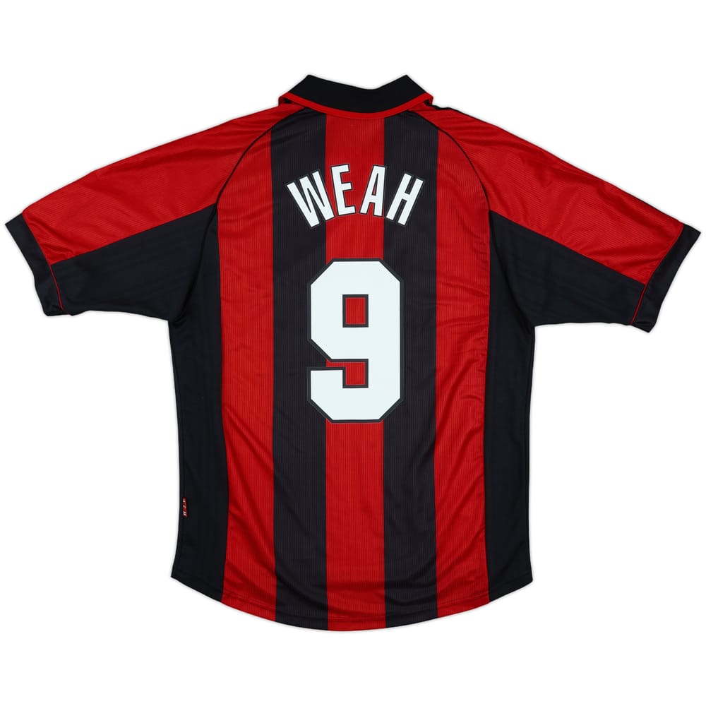 1998-00 AC Milan Home Shirt Weah #9 - 8/10 - (L)