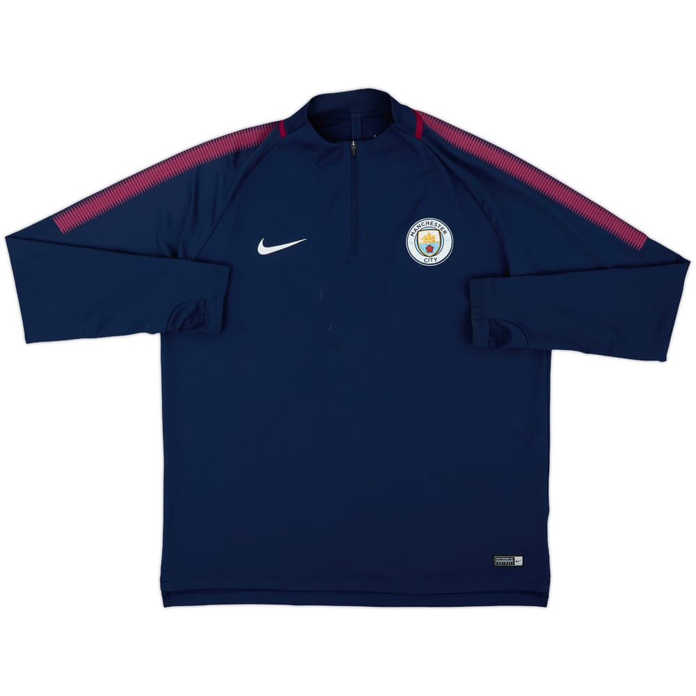 2017-18 Manchester City Nike 1/4 Zip Drill Top - 7/10 - (XL)