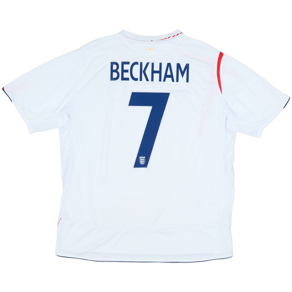 2005-07 England Home Shirt Beckham #7 - 6/10 - (XXL)