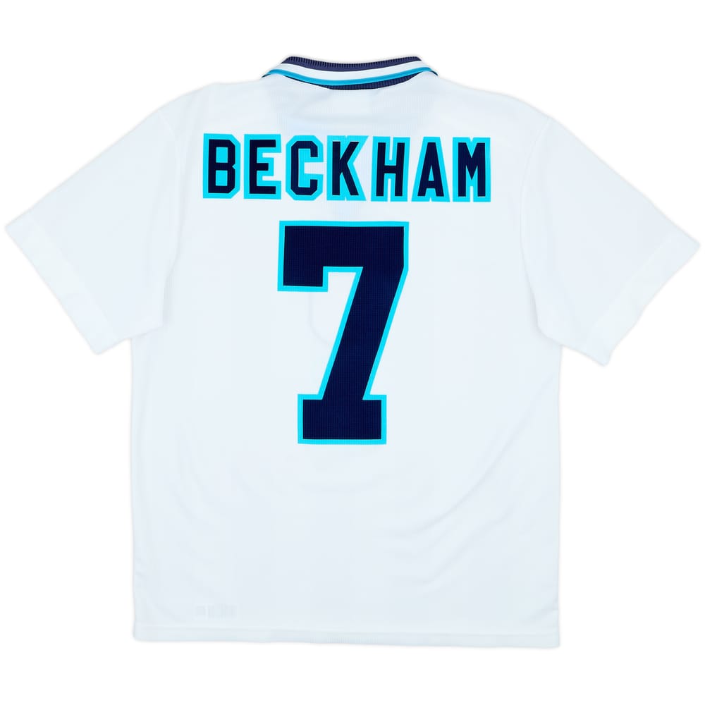 1995-97 England Home Shirt Beckham #7 - 6/10 - (M)