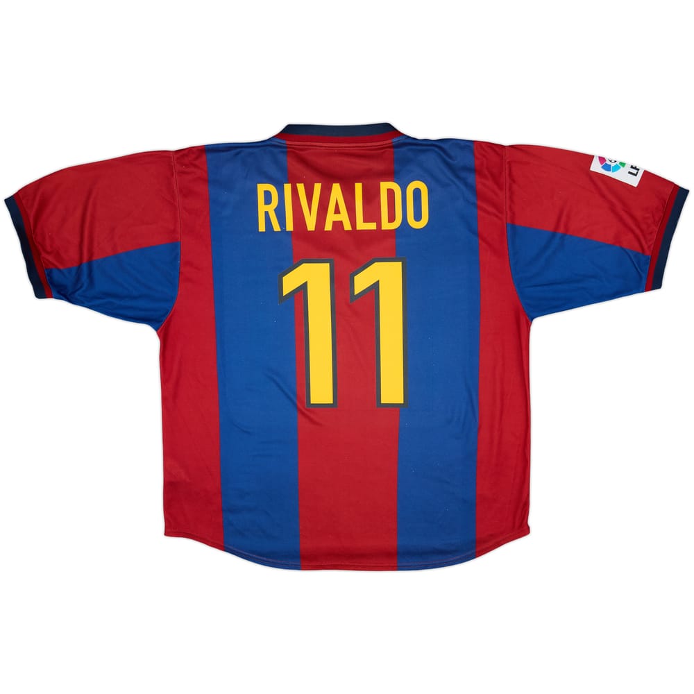 1998-00 Barcelona Home Shirt Rivaldo #11 - 7/10 - (XL)