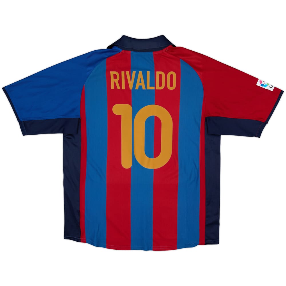 2001-02 Barcelona Home Shirt Rivaldo #10 - 8/10 - (L)