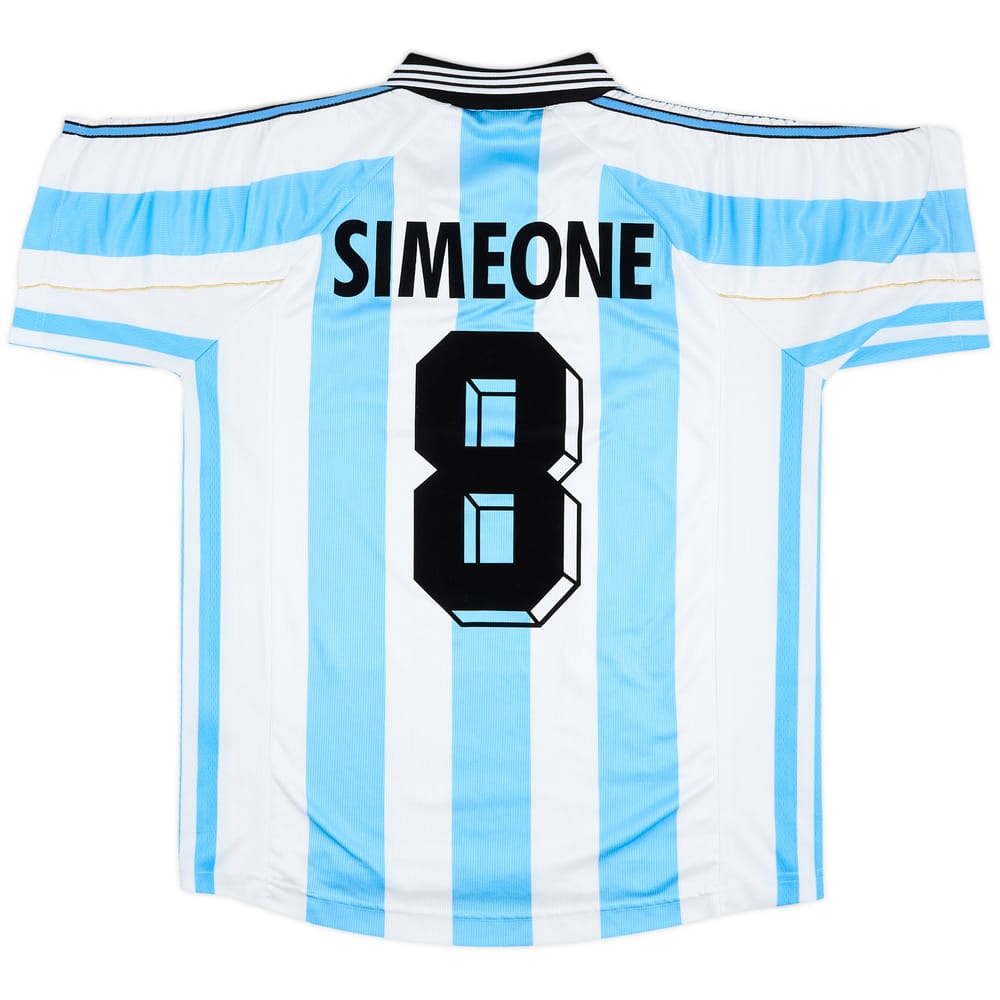1998-99 Argentina Home Shirt Simeone #8 - 8/10 - (M)