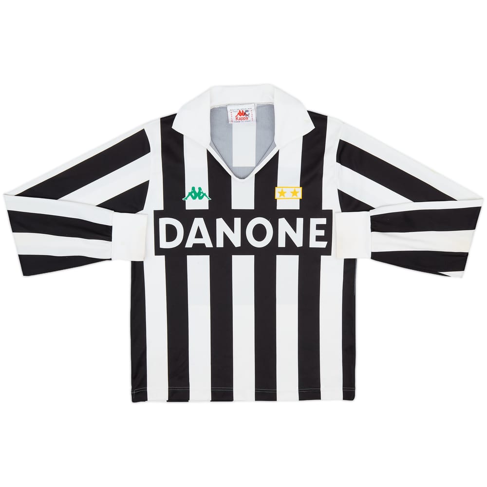 1991-92 Juventus Basic Home L/S Shirt - 7/10 - (S.Boys)