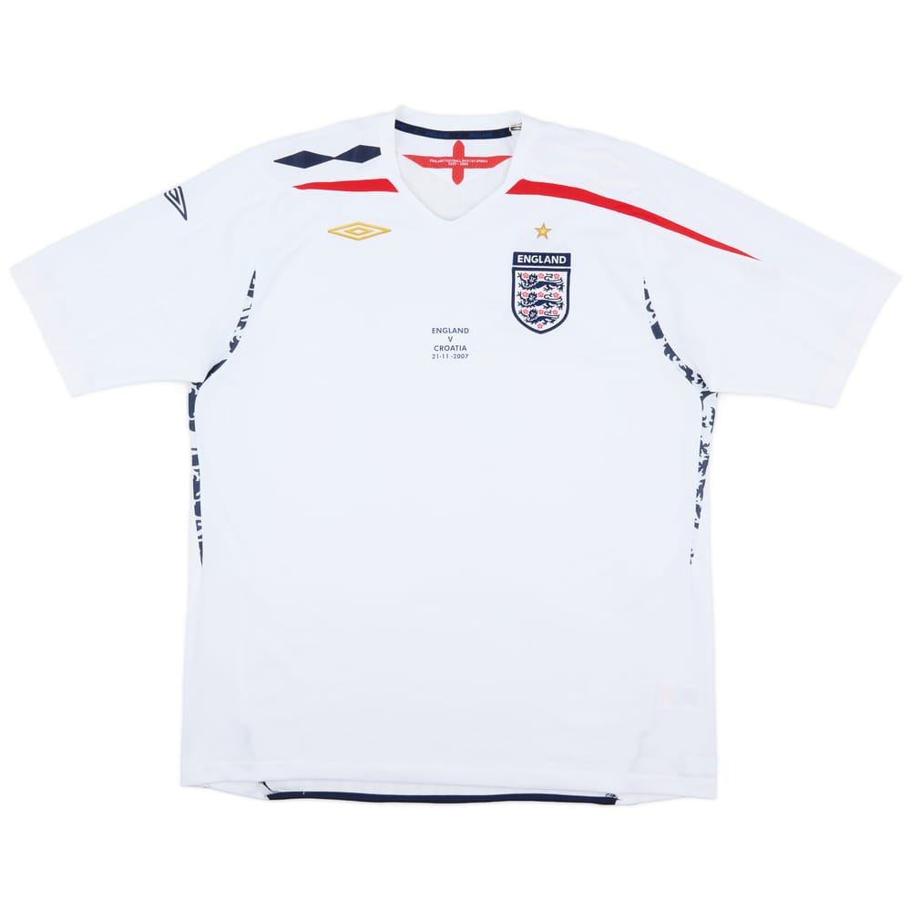 2007-09 England 'v Croatia' Home Shirt - 9/10 - (XXL)