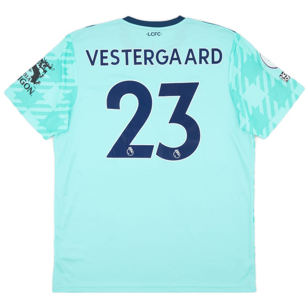 2021-22 Leicester Match Issue Away Shirt Vestergaard #23