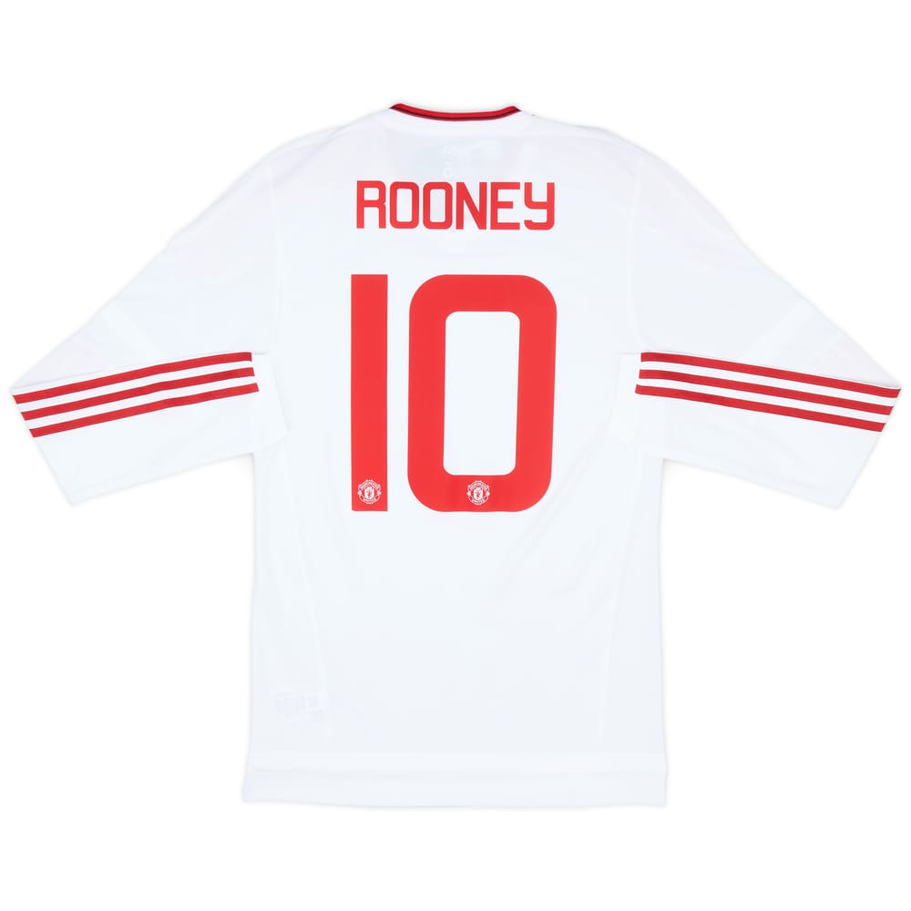 2015-16 Manchester United Player Issue Away L/S Shirt Rooney #10 (S/M)