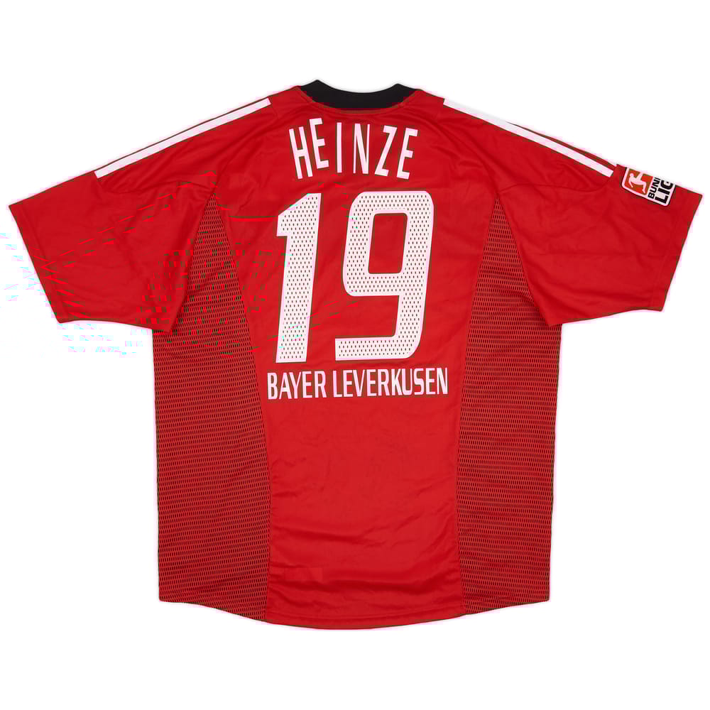 2002-04 Bayer Leverkusen Signed Home Shirt Heinze #19 - 5/10 - (L)