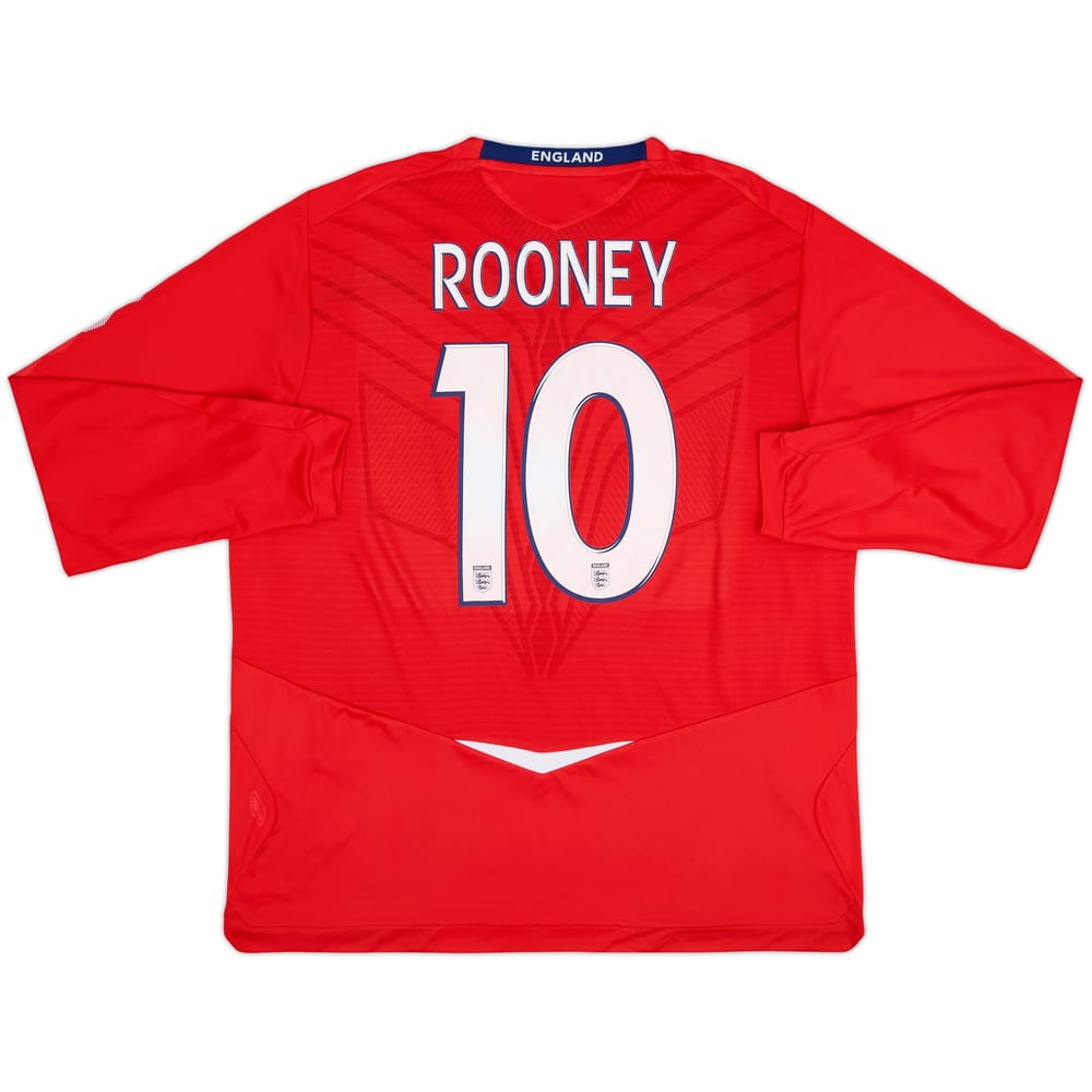 2008-10 England Away L/S Shirt Rooney #10 - 10/10 - (XXL)