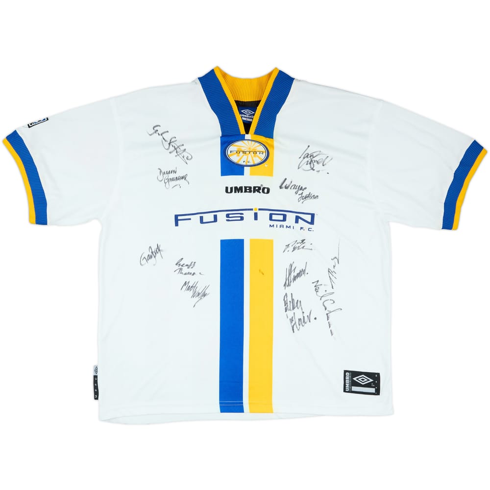 1998-01 Miami Fusion Squad Signed Away Shirt - 7/10 - (L)