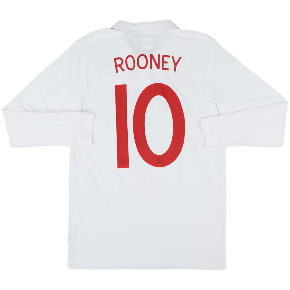 2009-10 England Home L/S Shirt Rooney #10 - 8/10 - (M)