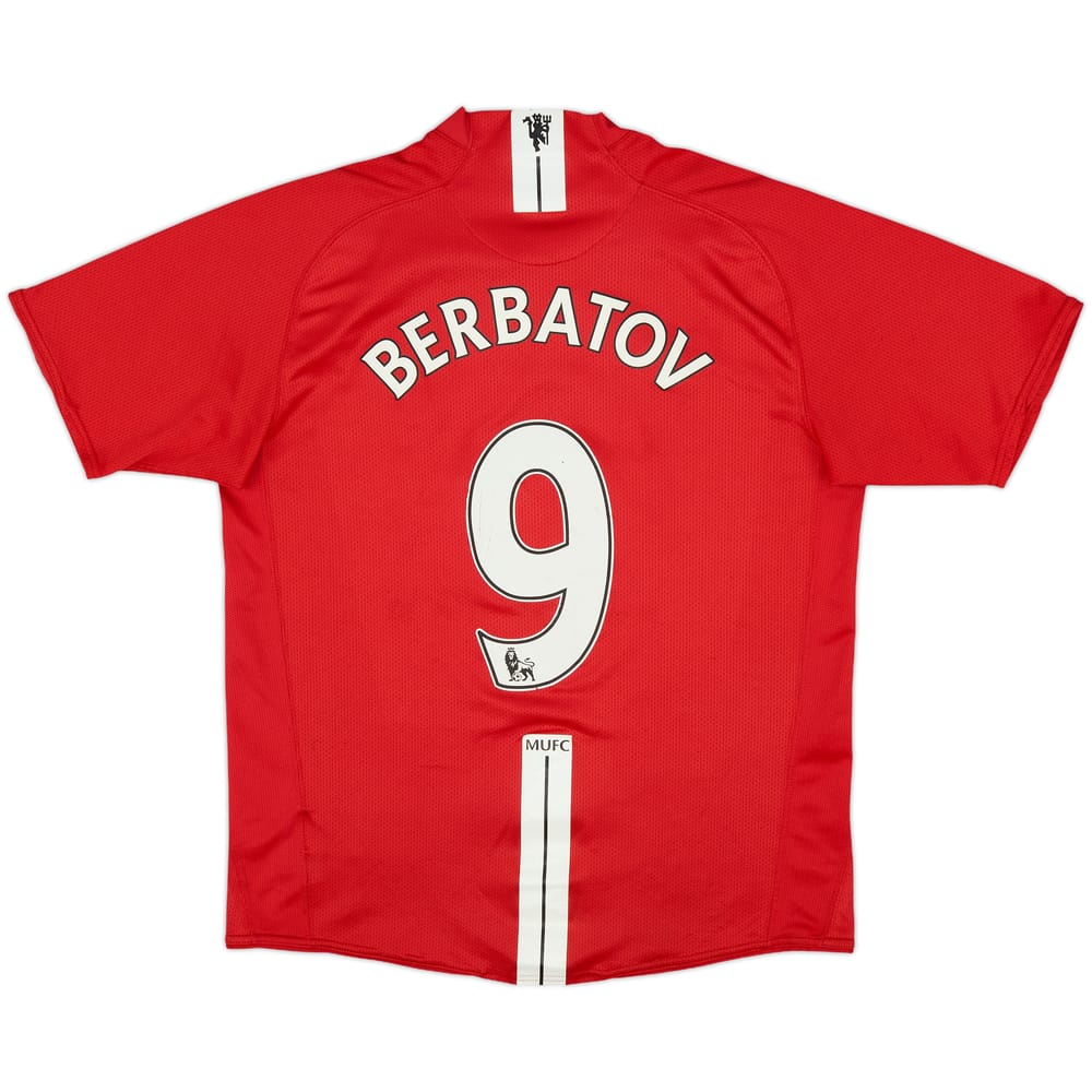 2007-09 Manchester United Home Shirt Berbatov #9 - 7/10 - (M)