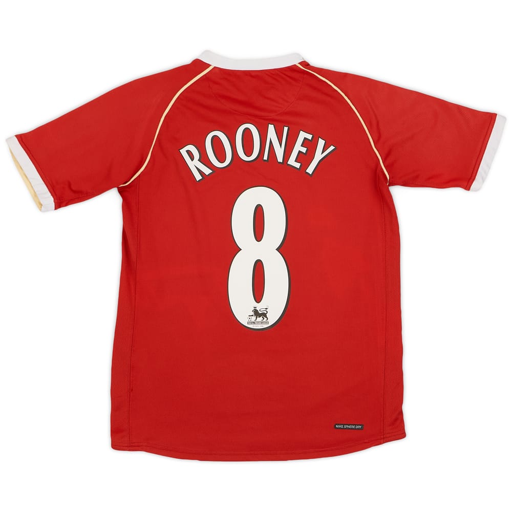 2006-07 Manchester United Home Shirt Rooney #8 - 8/10 - (L.Boys)
