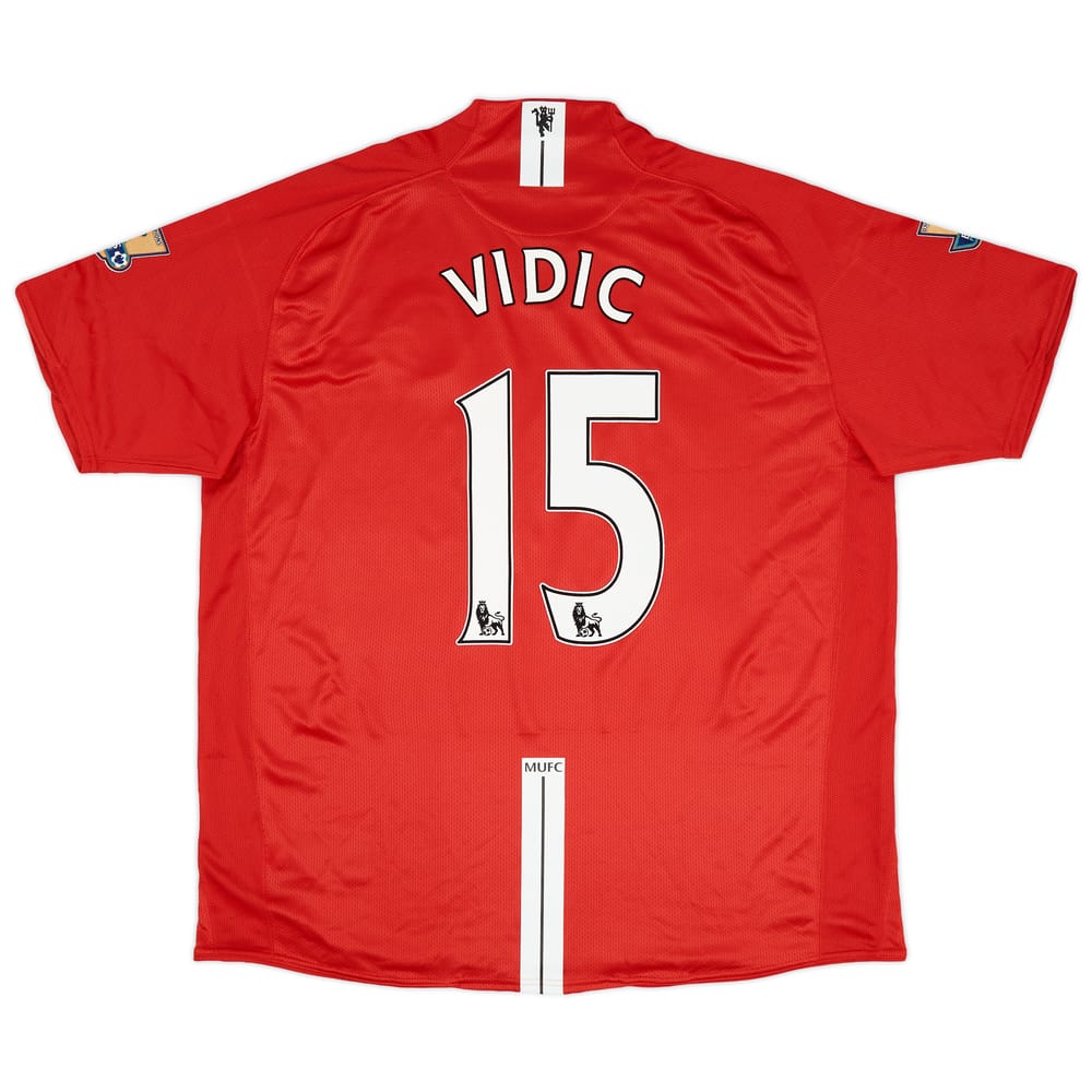 2007-08 Manchester United Home Shirt Vidic #15 - 9/10 - (XXL)