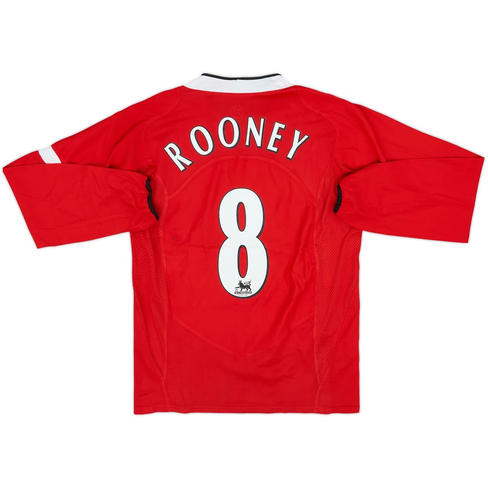 2004-06 Manchester United Home L/S Shirt Rooney #8 - 10/10 - (S)