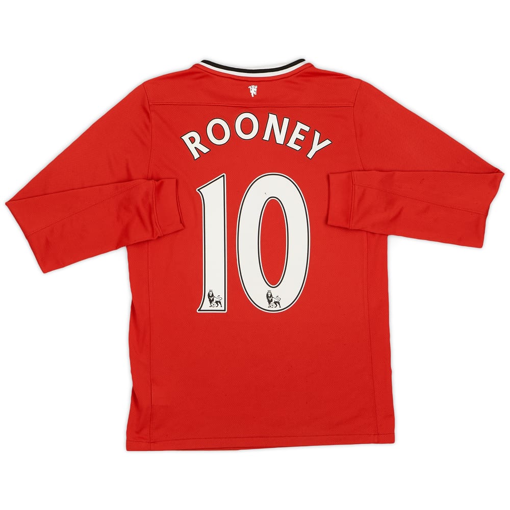 2011-12 Manchester United Home L/S Shirt Rooney #10 - 6/10 - (L.Boys)