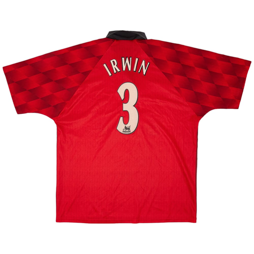 1996-98 Manchester United Home Shirt Irwin #3 - 7/10 - (XL)