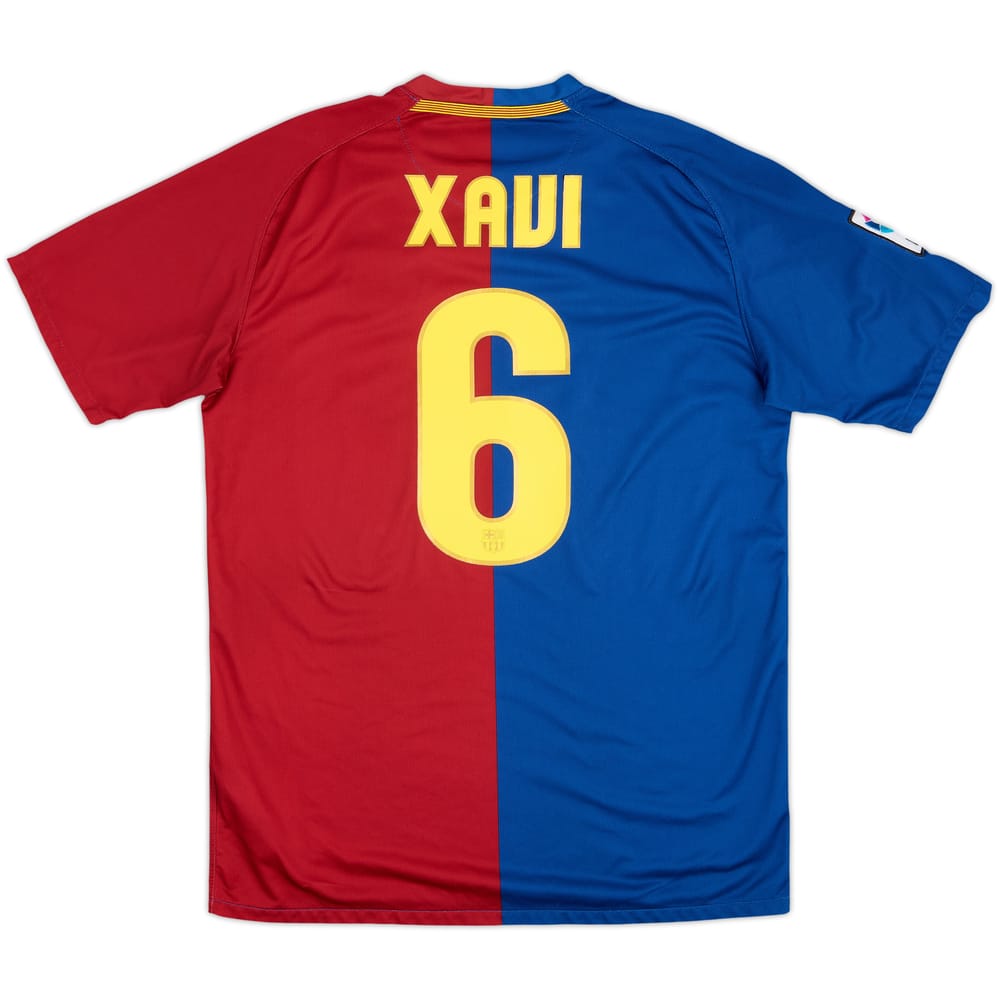 2008-09 Barcelona Home Shirt Xavi #6 - 9/10 - (M)
