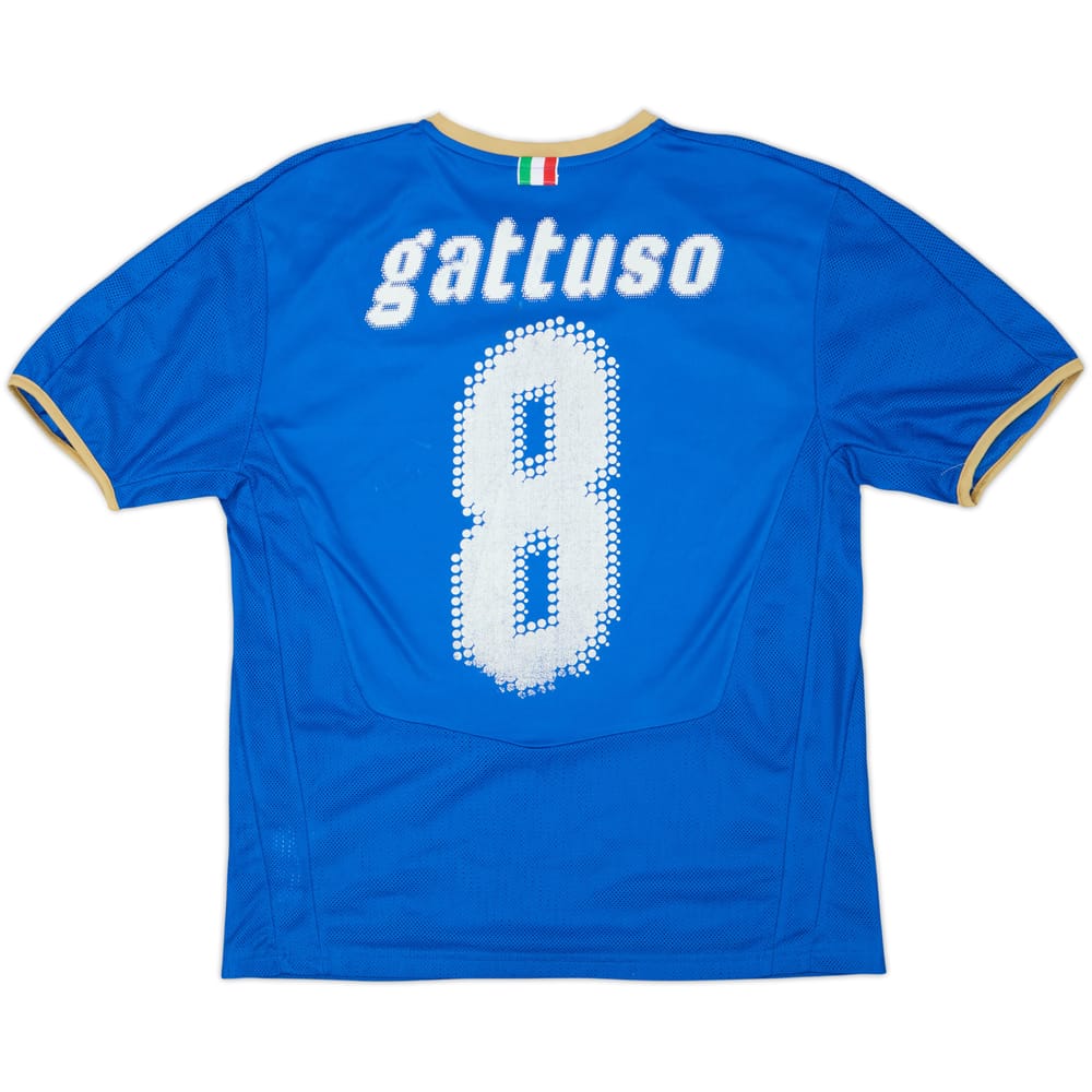 2007-08 Italy Home Shirt Gattuso #8 - 4/10 - (XL.Boys)