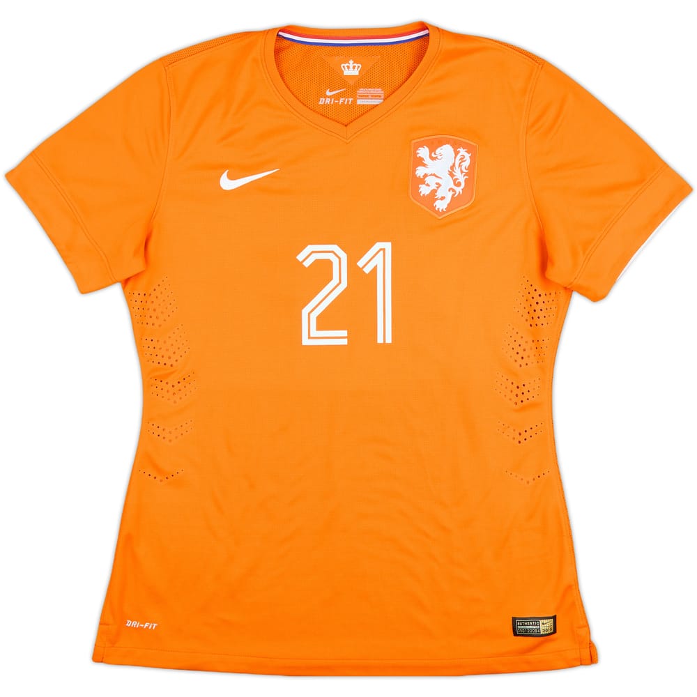 2014-15 Netherlands Women Match Issue Home Shirt #21