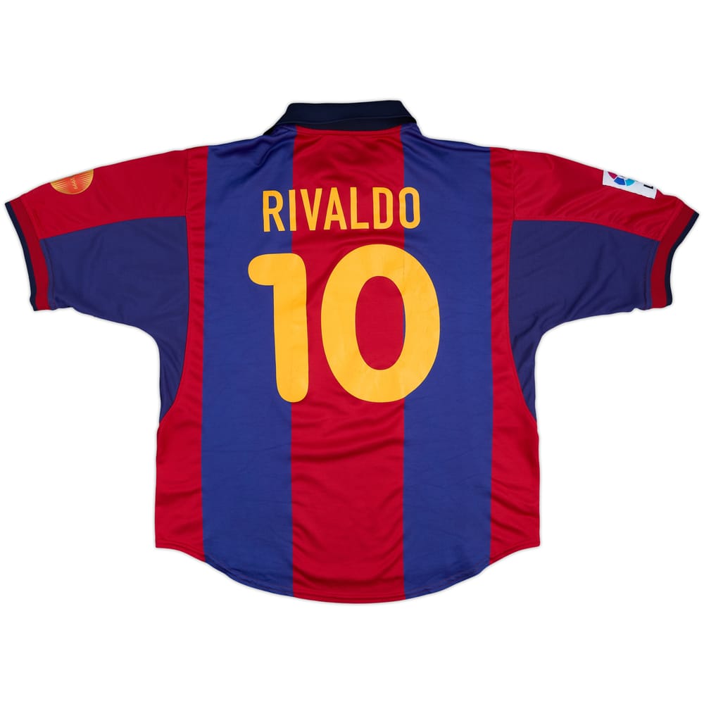 2000-01 Barcelona Home Shirt Rivaldo #10 - 6/10 - (L)