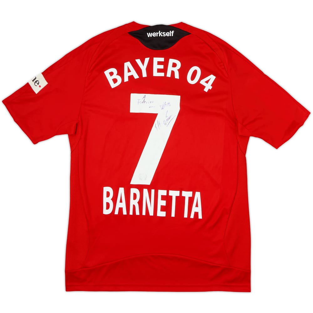 2009-10 Bayer Leverkusen Signed Home Shirt Barnetta #7 - 5/10 - (M)