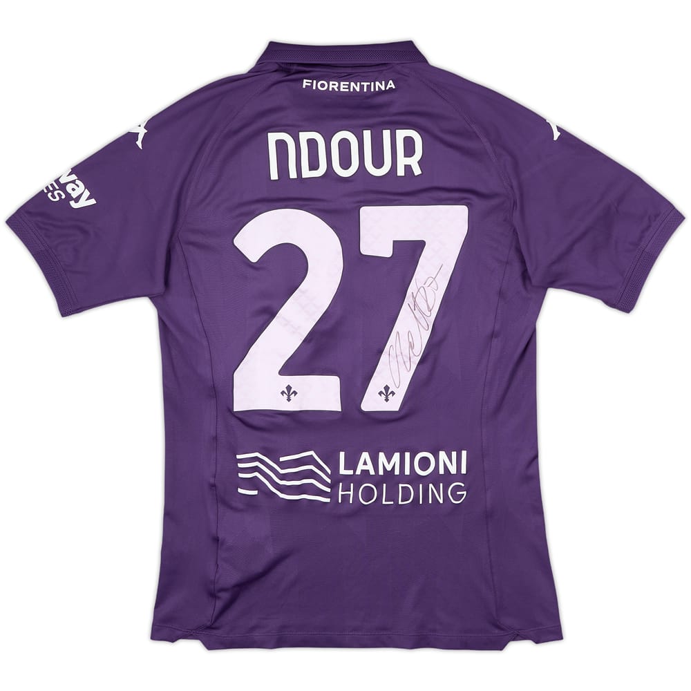 2024-25 Fiorentina Signed Match Issue Home Shirt Ndour #27