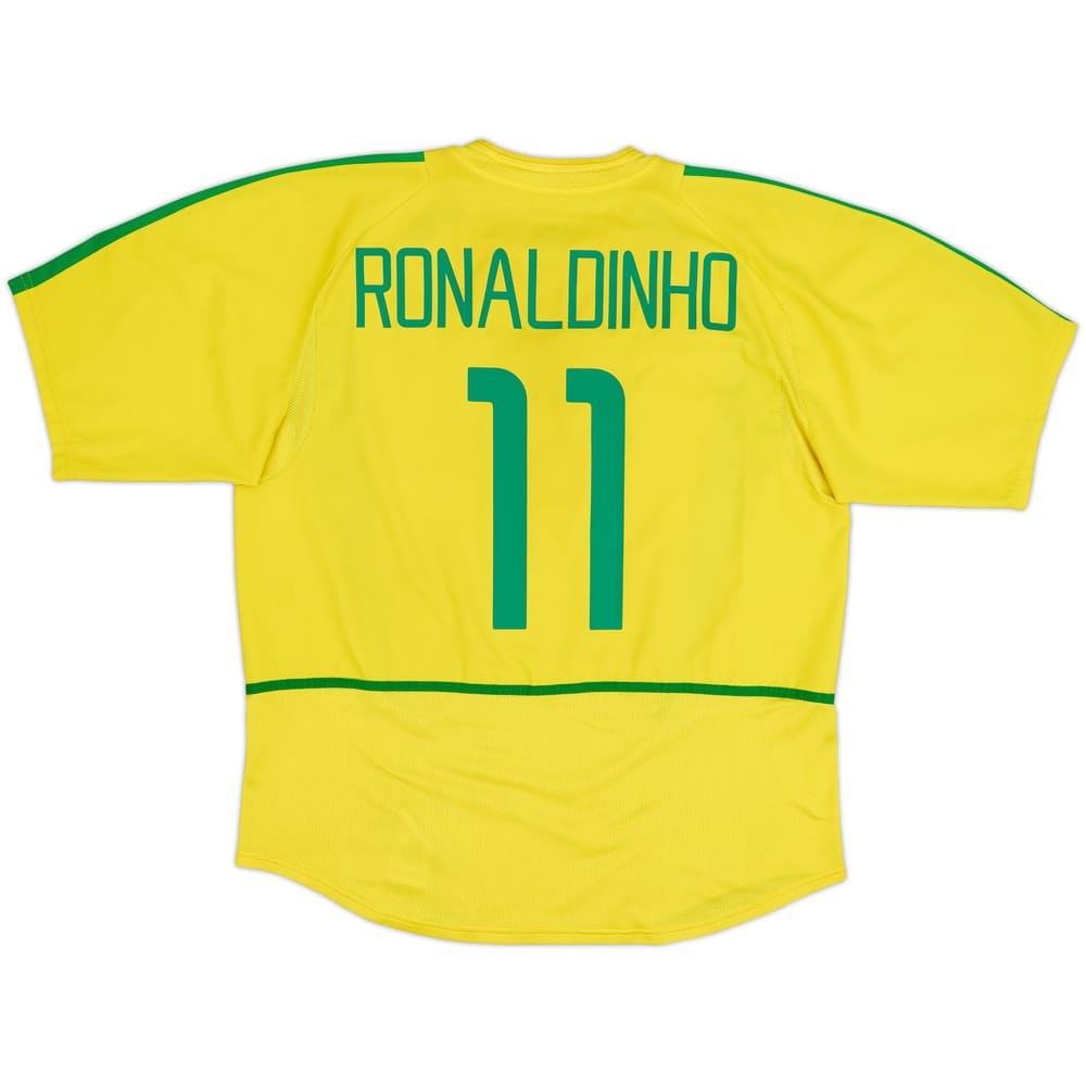 2002-04 Brazil Home Shirt Ronaldinho #11 - 6/10 - (XL)