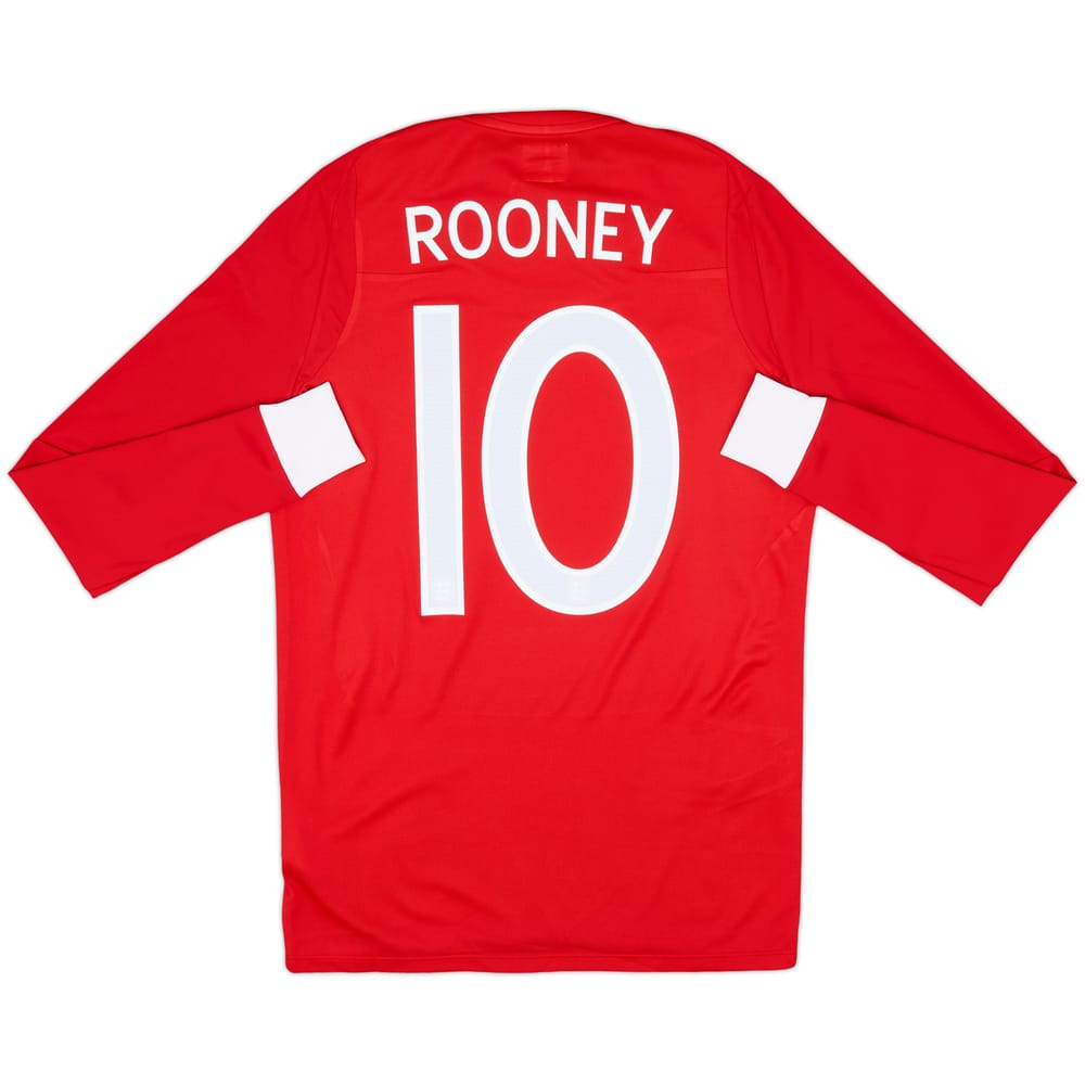 2010-11 England Away L/S Shirt Rooney #10 (XS)