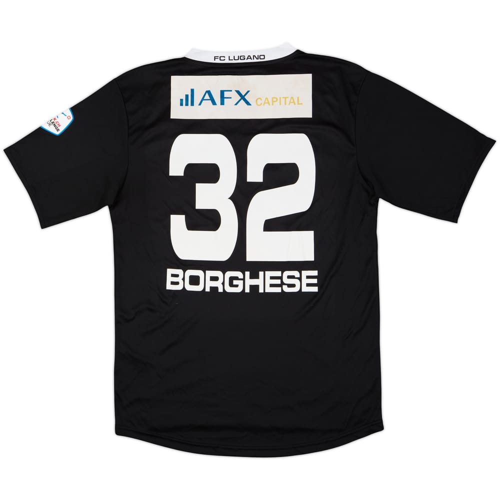 2013-14 FC Lugano Match Issue Home Shirt Borghese #32
