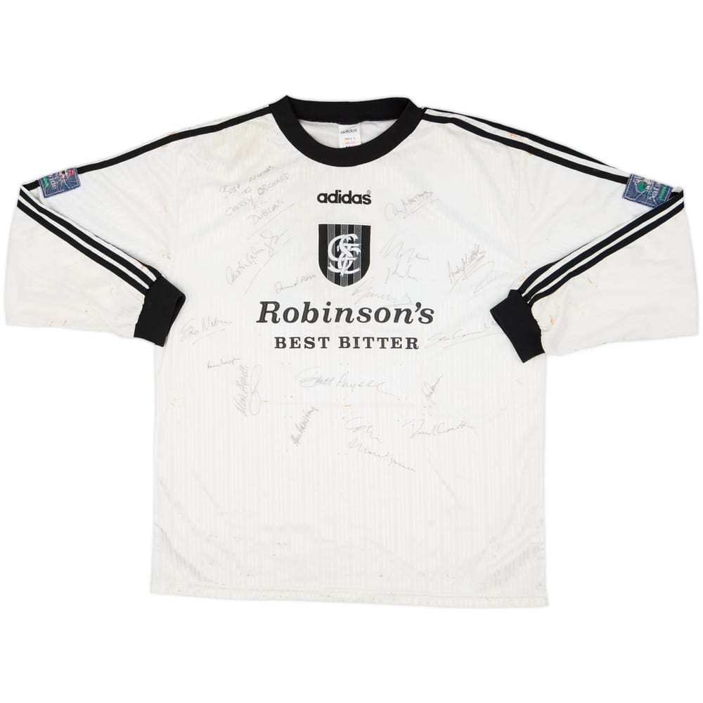 1996-97 Stockport Squad Signed Match Issue Away L/S Shirt #12