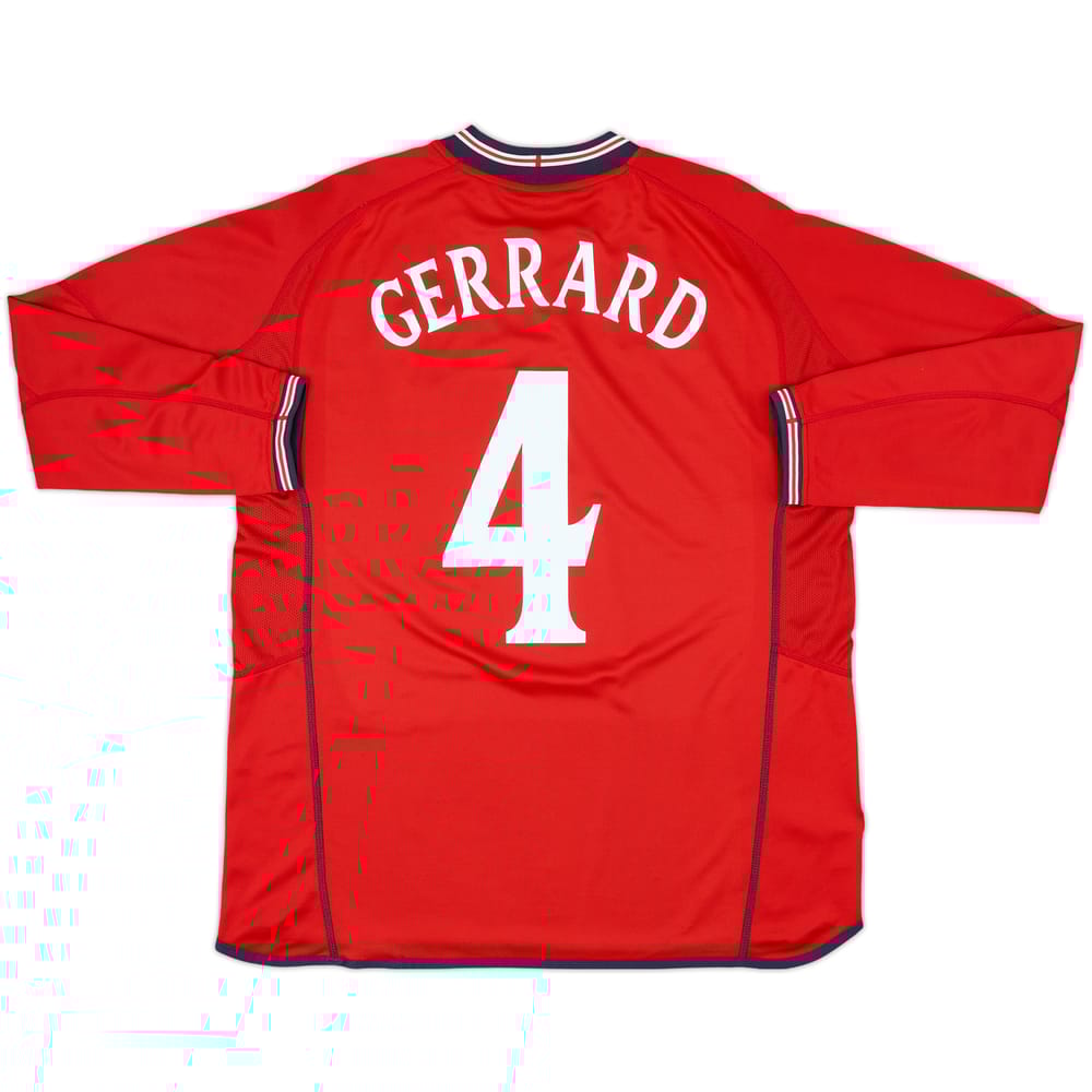 2002-04 England Away L/S Shirt Gerrard #4 - 8/10 - (L)