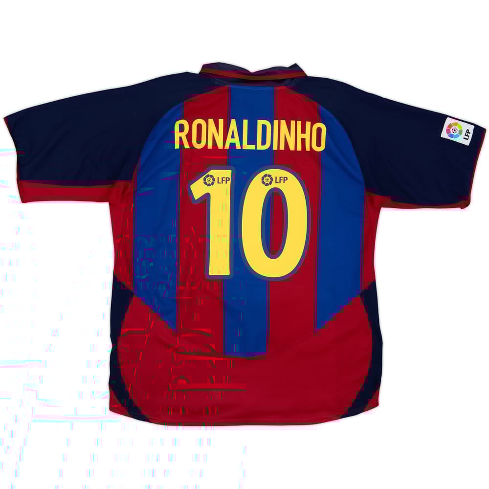 2003-04 Barcelona Home Shirt Ronaldinho #10 - 7/10 - (XL)