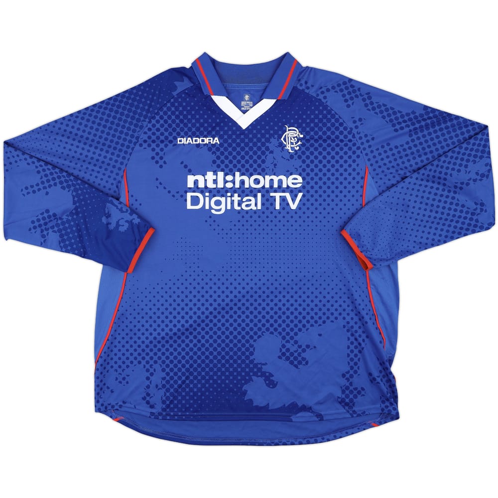 2002-03 Rangers Home L/S Shirt - 10/10 - (XXL)