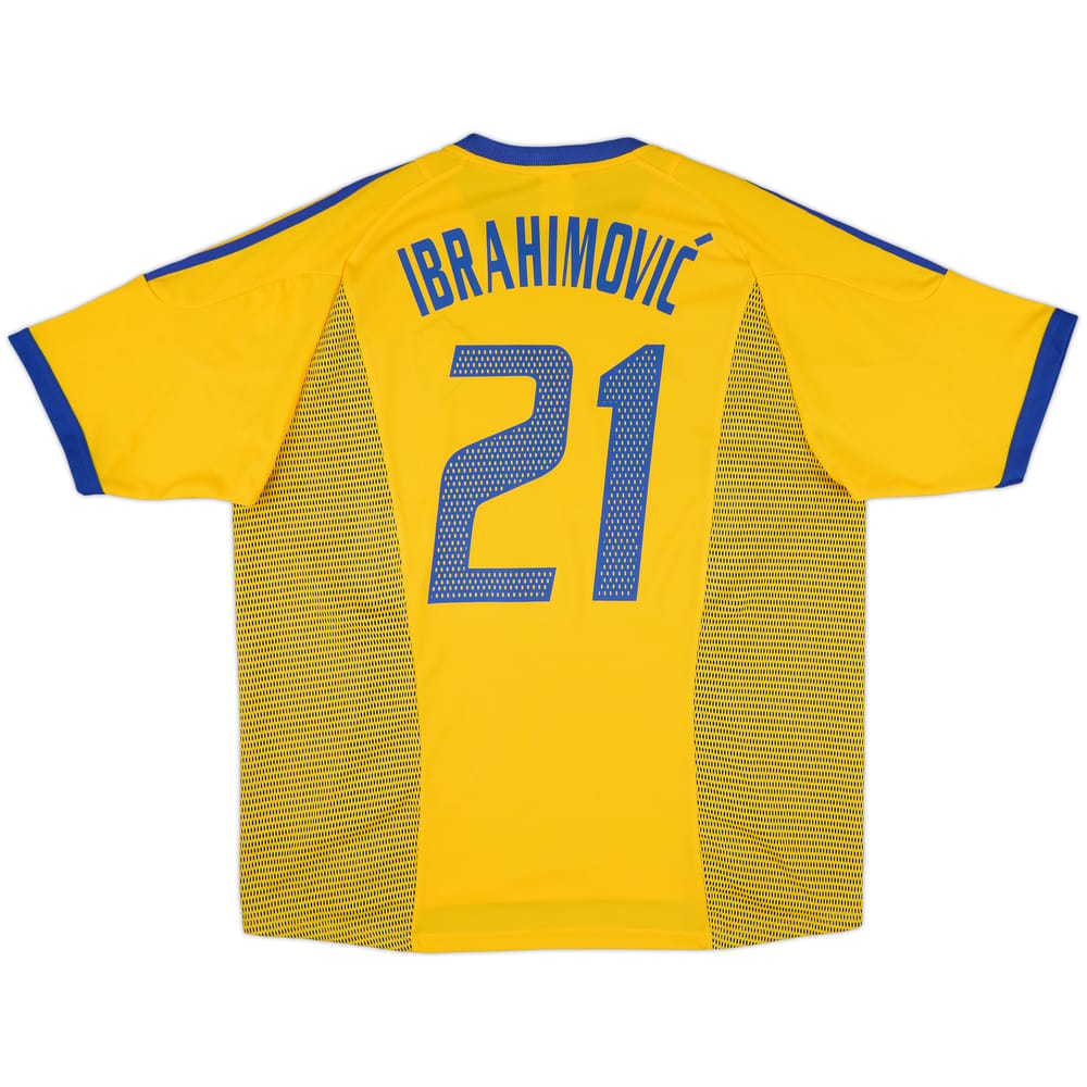 2002-03 Sweden Home Shirt Ibrahimovic #21 - 9/10 - (XL)