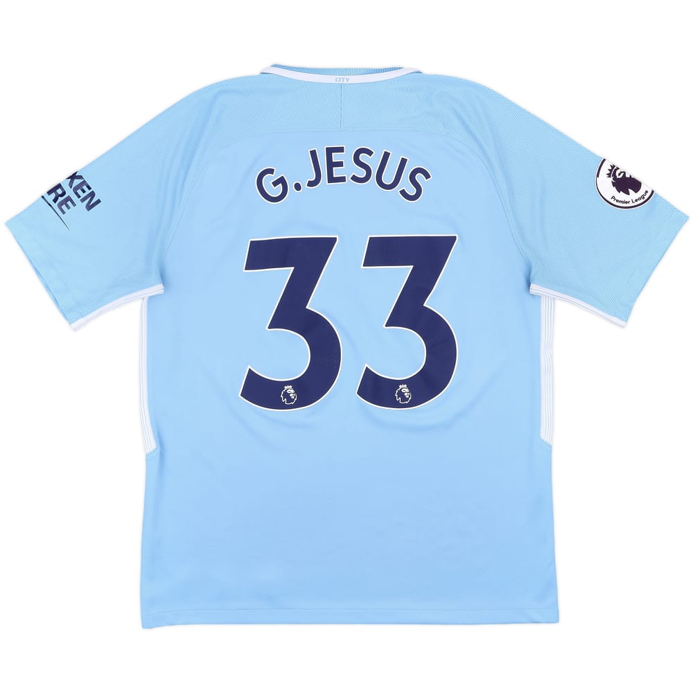 2017-18 Manchester City Home Shirt G.Jesus #33 - 6/10 - (L)
