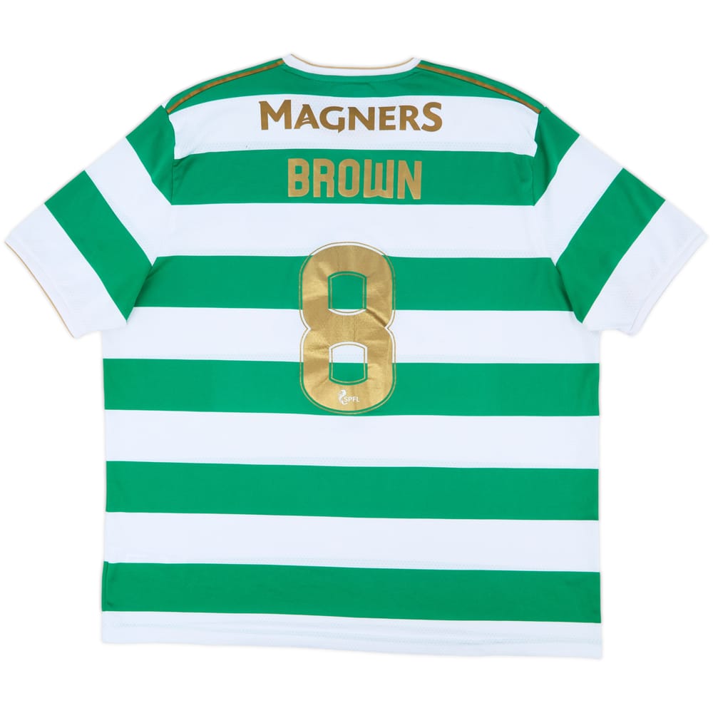 2017-18 Celtic 'Lisbon Lions 50th Anniversary' Home Shirt Brown #8 - 9/10 - (XXL)