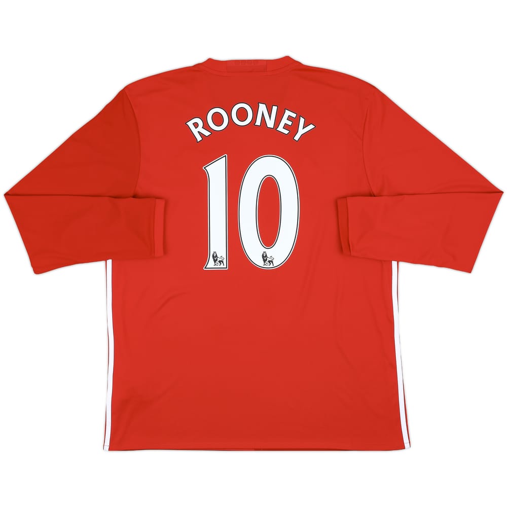 2016-17 Manchester United Home L/S Shirt Rooney #10 - 6/10 - (XL)