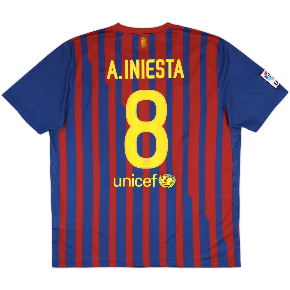 2011-12 Barcelona Home Shirt A.Iniesta #8 - 8/10 - (XL)