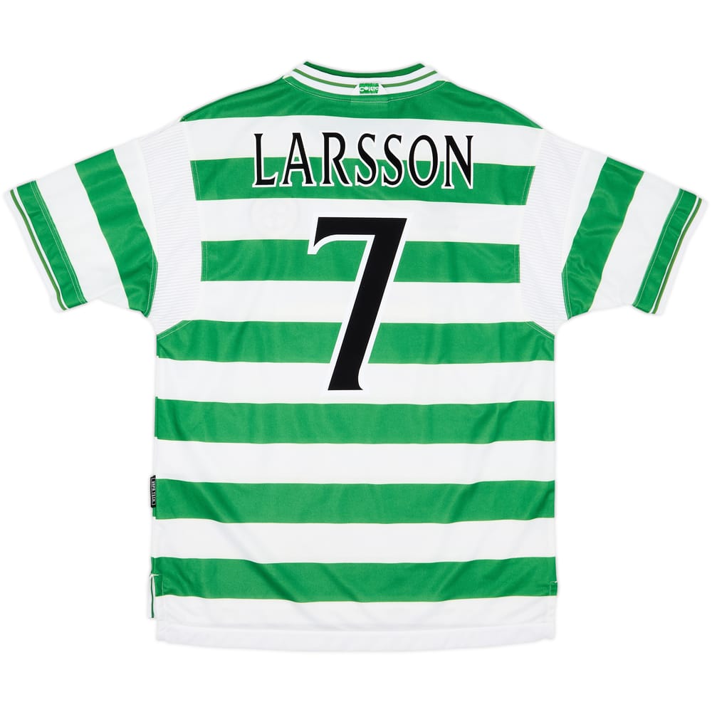 1999-01 Celtic Home Shirt Larsson #7 - 8/10 - (L)